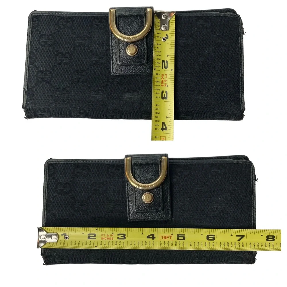 Authentic GUCCI Black Canvas & Leather Guccisima Monogram Long Carryall Wallet_12